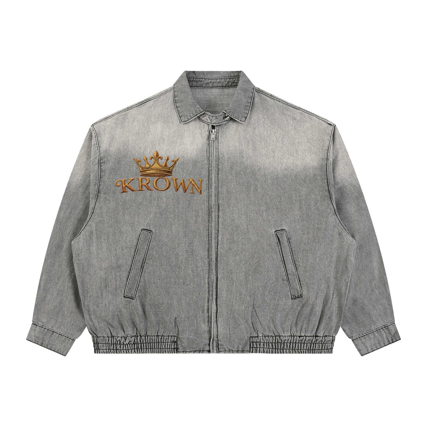 Biba Krown Empire Unisex Vintage Wash Full-Zip Denim Jacket