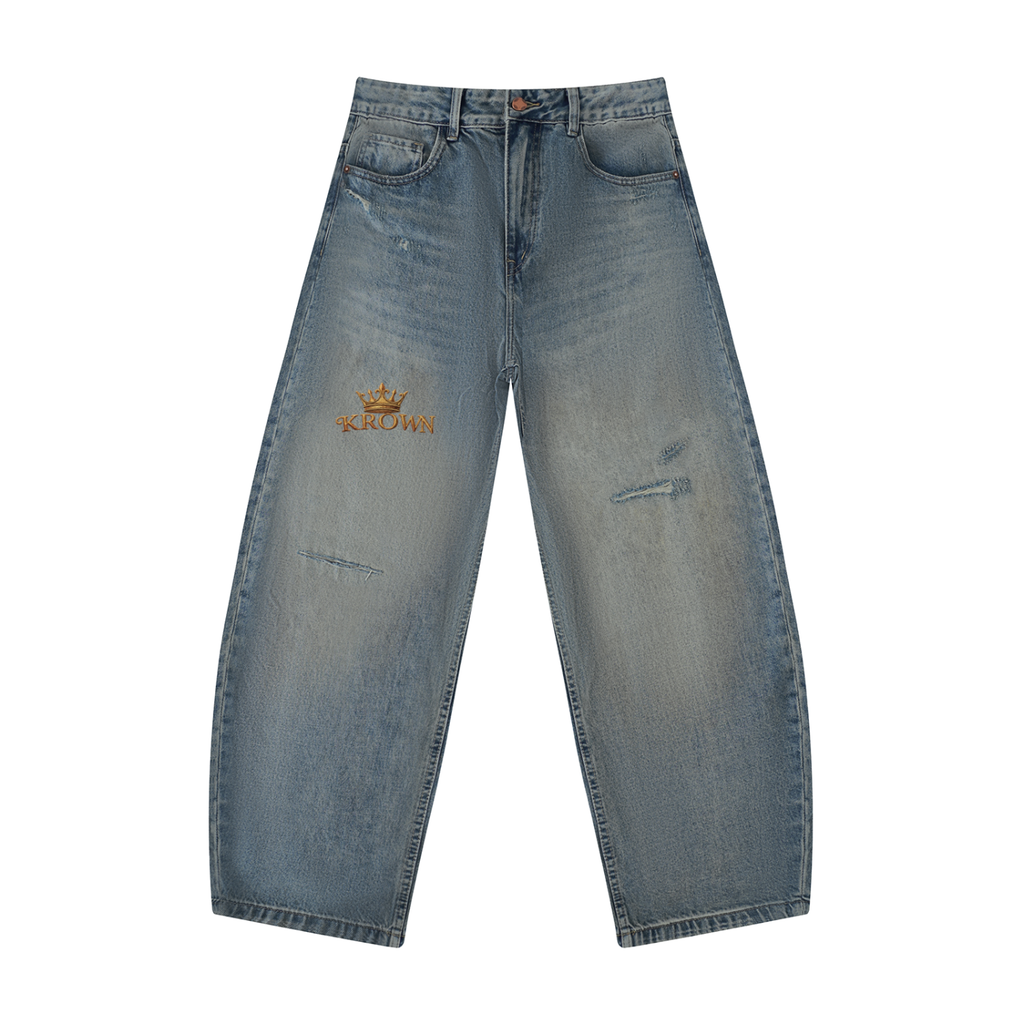 Biba Krown Empire Men's Distressed Barrel Leg Jeans