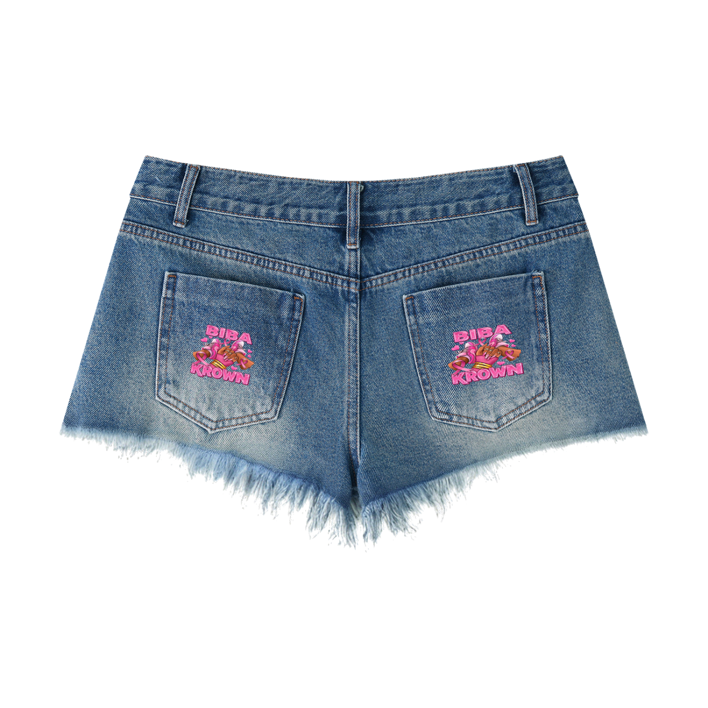Biba Krown Empire Women's Vintage Wash Raw Hem Denim Shorts
