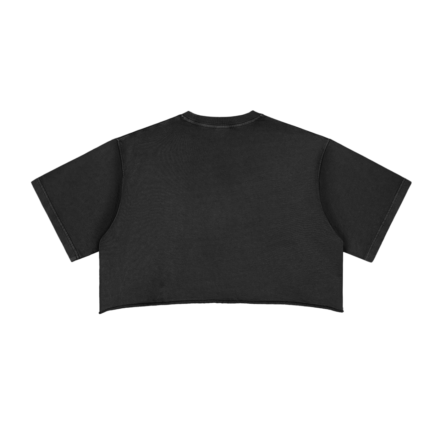 Krown Snow Washed Raw Edge Crop Top