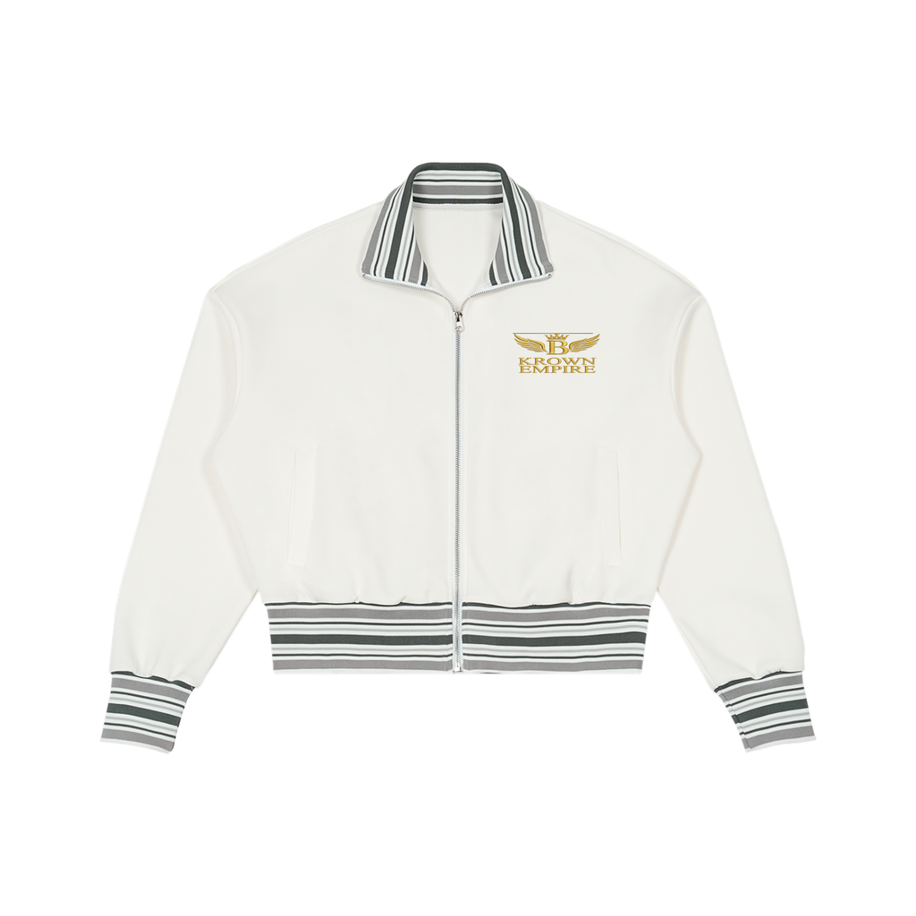 Biba Krown Empire Striped Rib Collar Zip Jacket
