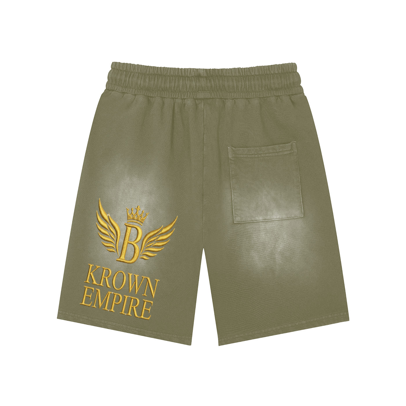 Biba Krown Empire Rectangle Patch Monkey Washed Shorts