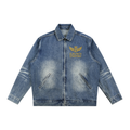 Vintage Wash Zip Up Denim Jacket
