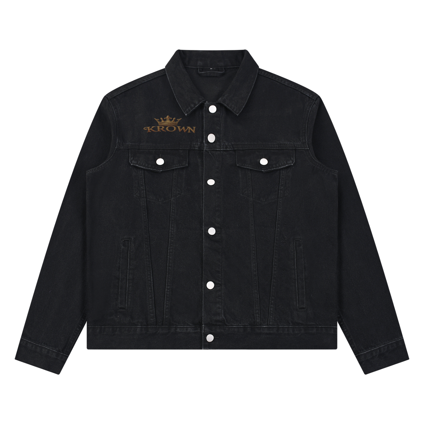Unisex Vintage Wash Denim Jacket BIBE Krown Empire Denim Jacket
