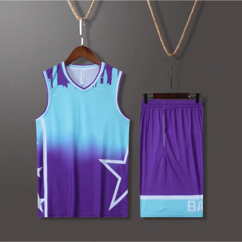 Krown Custom Basketball Jersey Set Star Design Team Uniform for Men Women Kids