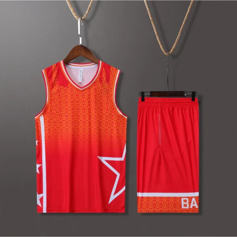 Krown Custom Basketball Jersey Set Star Design Team Uniform for Men Women Kids