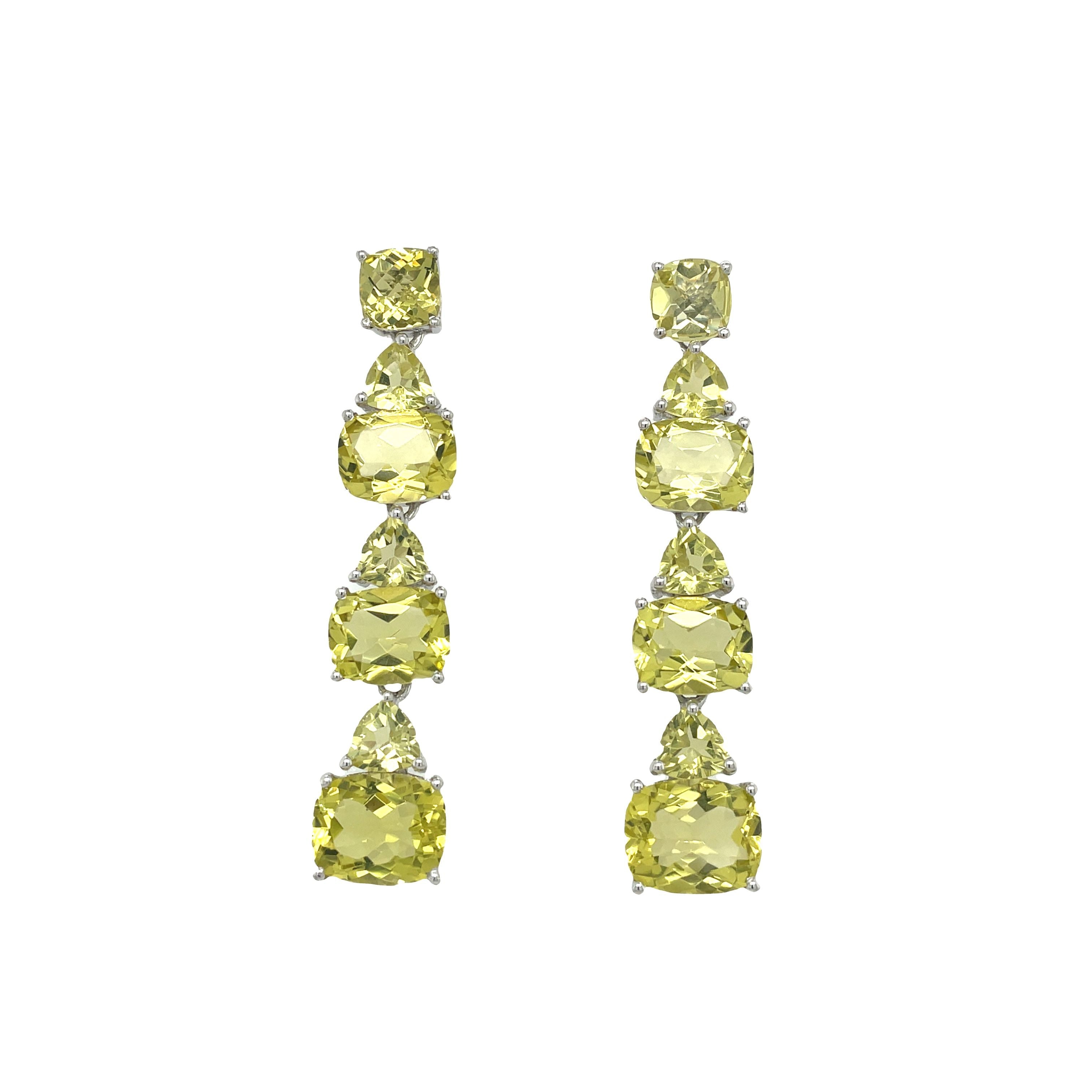 Lemon Topaz / Multi Colour Earring in .925 Sterling Silver - KST 54596