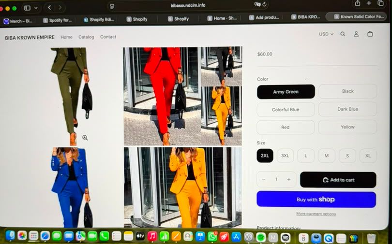 Krown Women's Double-Breasted Blazer and Pants Suit Set