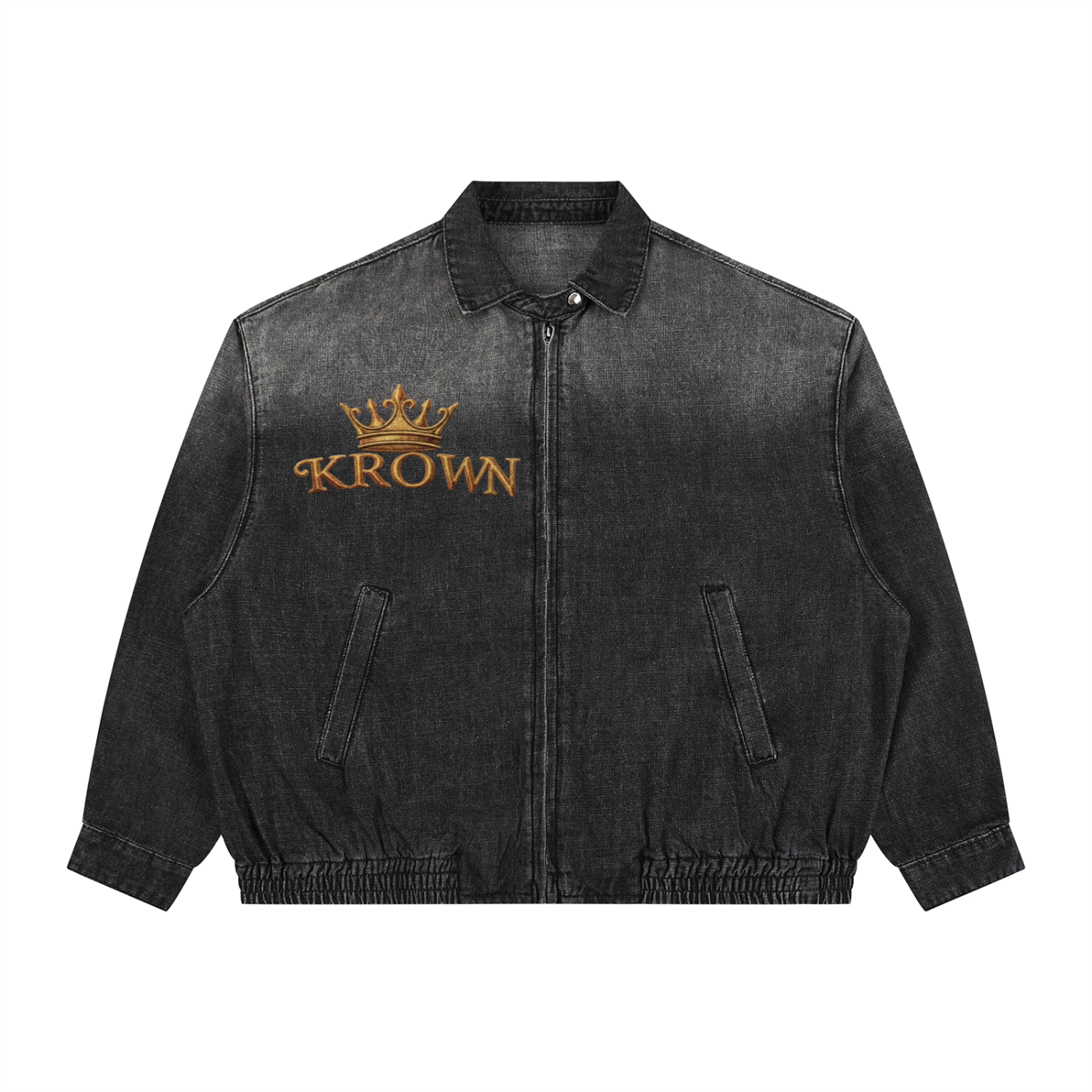 Biba Krown Empire Unisex Vintage Wash Full-Zip Denim Jacket