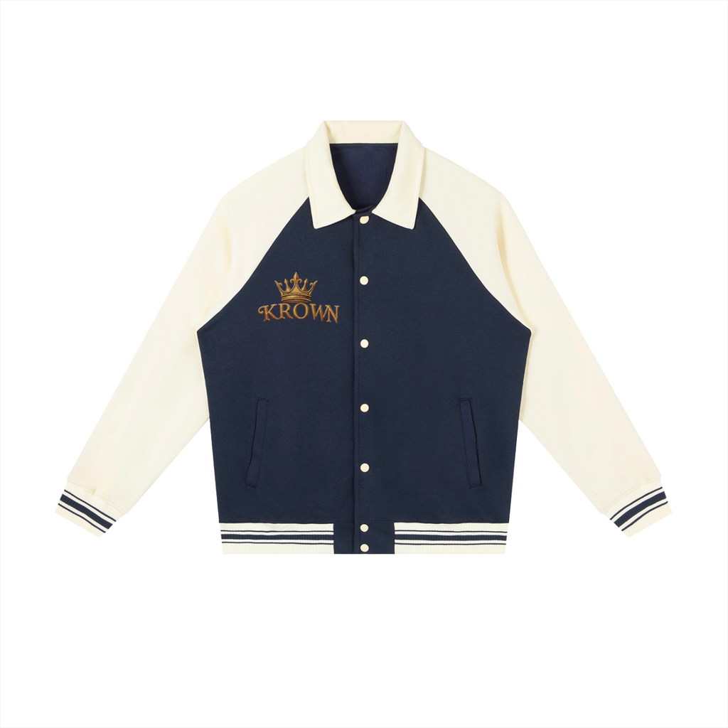 Biba Krown Empire Contrast Raglan Sleeve Baseball Jacket