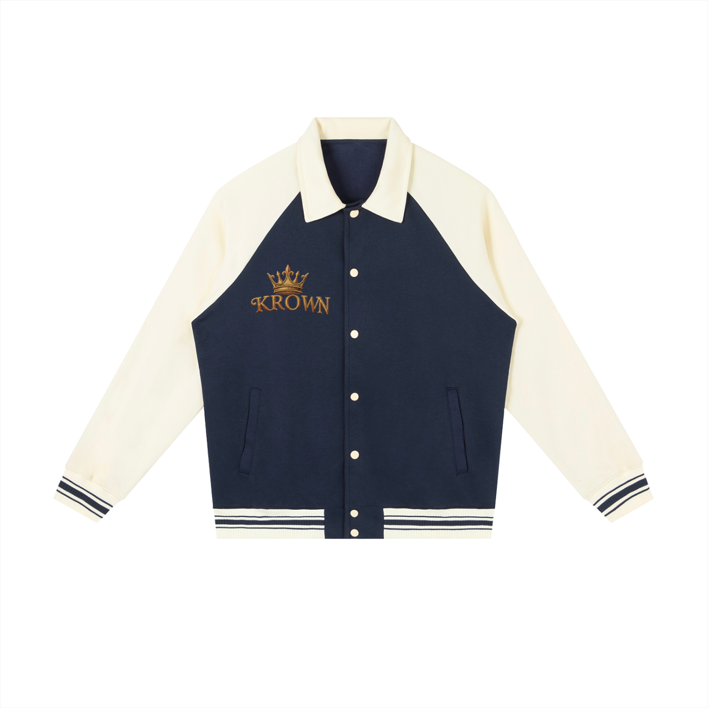 Biba Krown Empire Contrast Raglan Sleeve Baseball Jacket