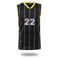 Krown Custom Black Stripe Basketball Jersey and Shorts