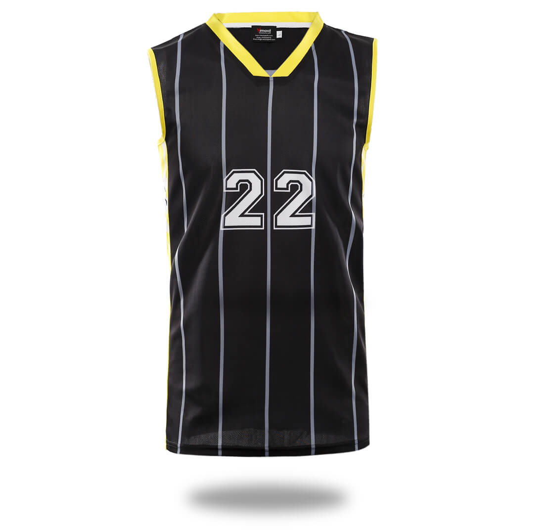 Krown Custom Black Stripe Basketball Jersey and Shorts