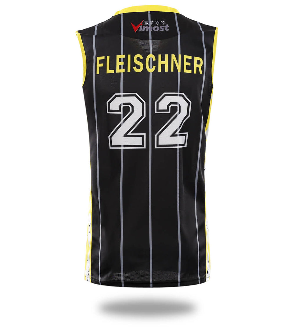 Krown Custom Black Stripe Basketball Jersey and Shorts