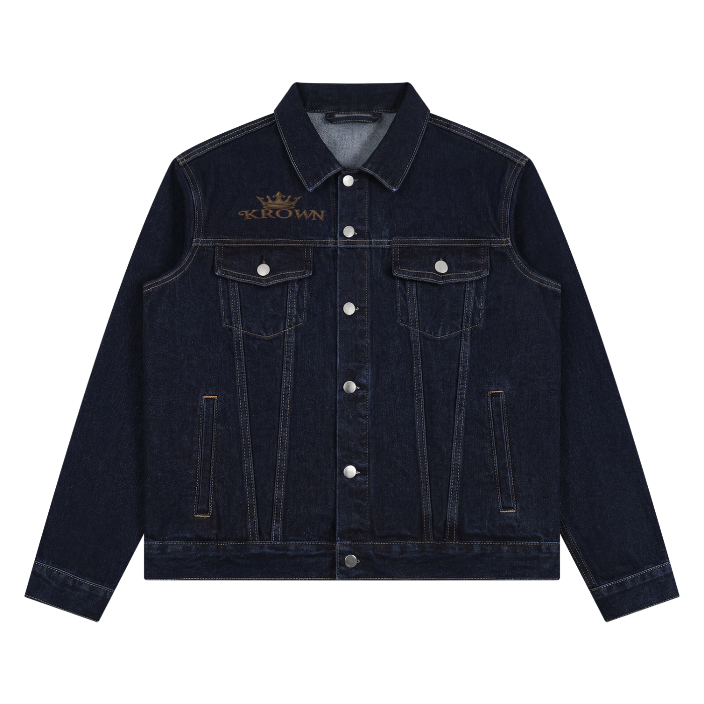 Unisex Vintage Wash Denim Jacket BIBE Krown Empire Denim Jacket