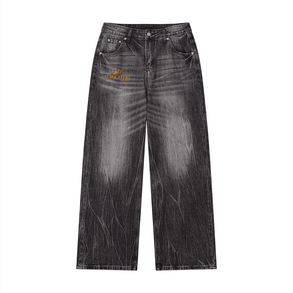 Biba Krown Empire Men’s Vintage Wash Wide Leg Jeans