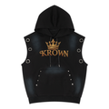 BIBE KROWN Empire Vintage Sun Fade Sleeveless Hoodie Unisex Vintage Wash Sun Fade Sleeveless Hoodie