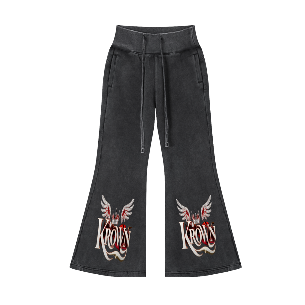 Biba Krown Empire Vintage Washed Flared Fleece Pants