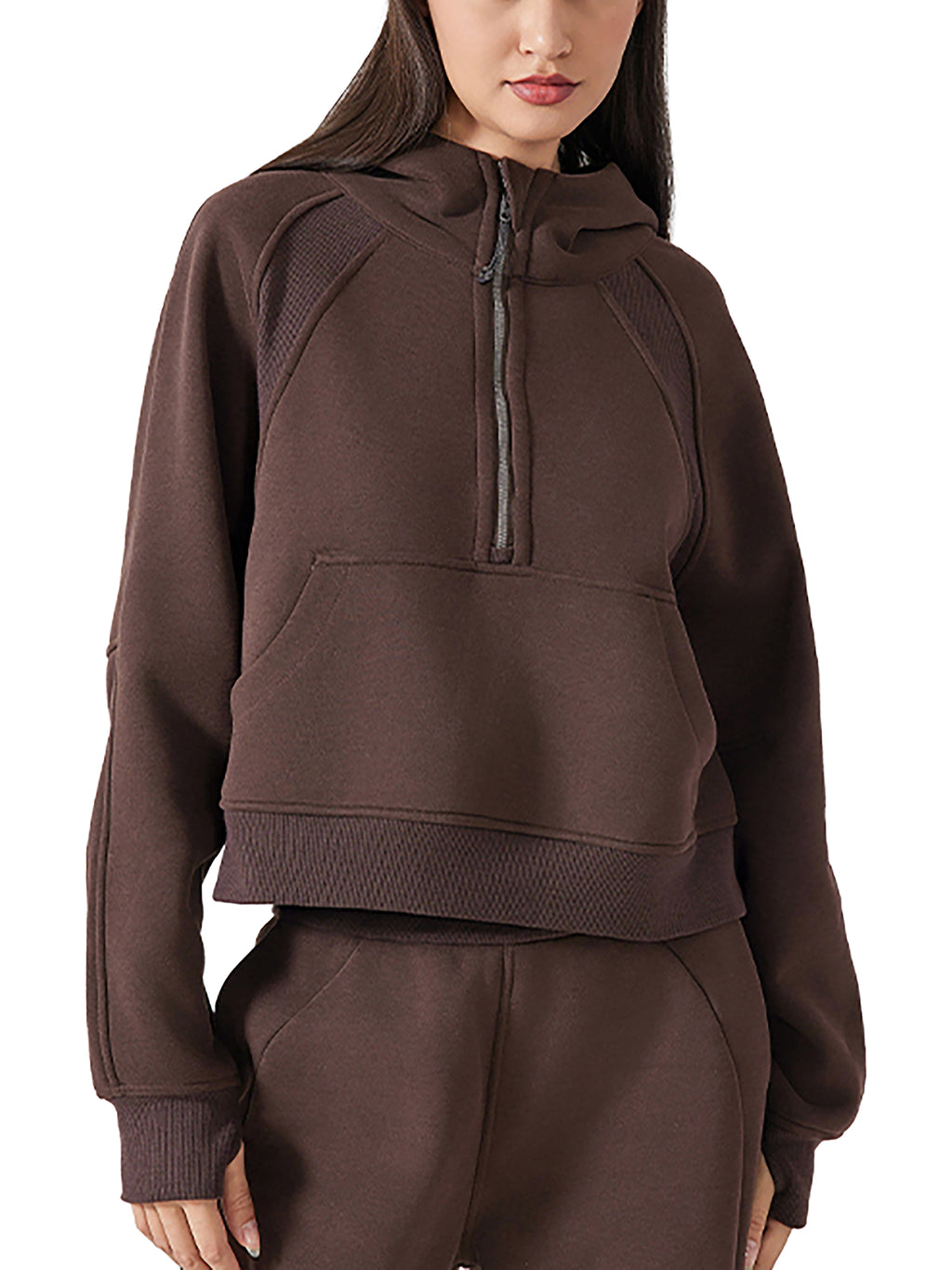 Biba Krown Empire Cropped Half-Zip Hoodie