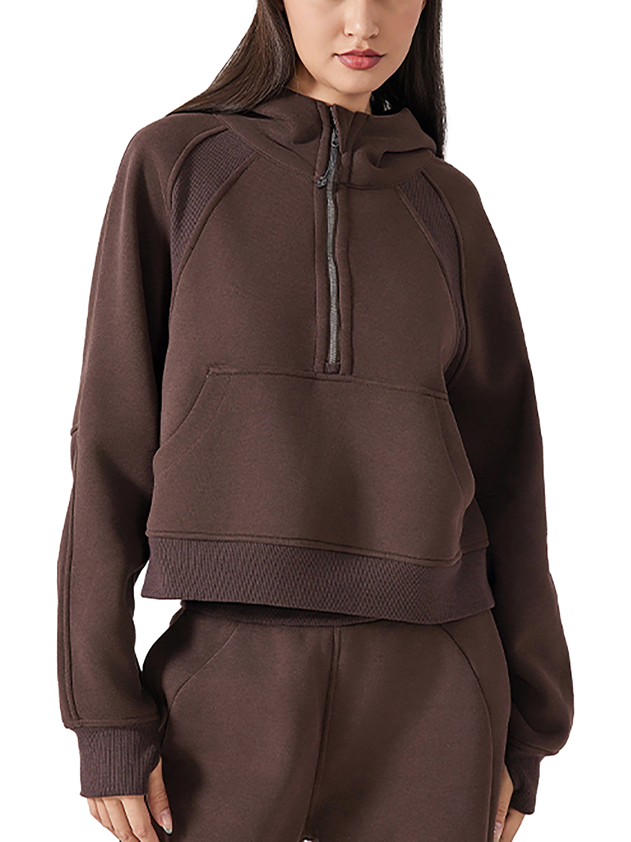 Biba Krown Empire Cropped Half-Zip Hoodie