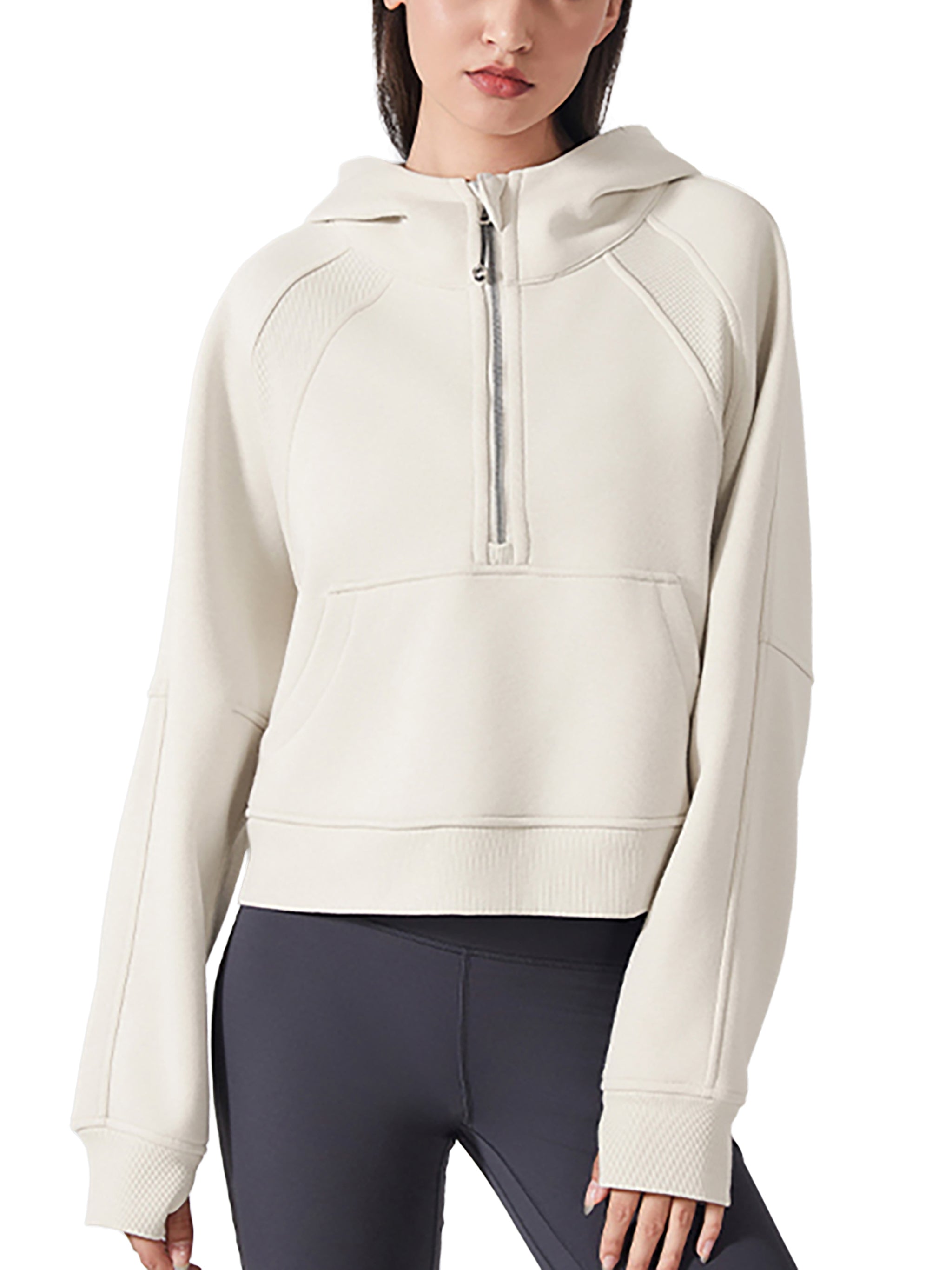 Biba Krown Empire Cropped Half-Zip Hoodie