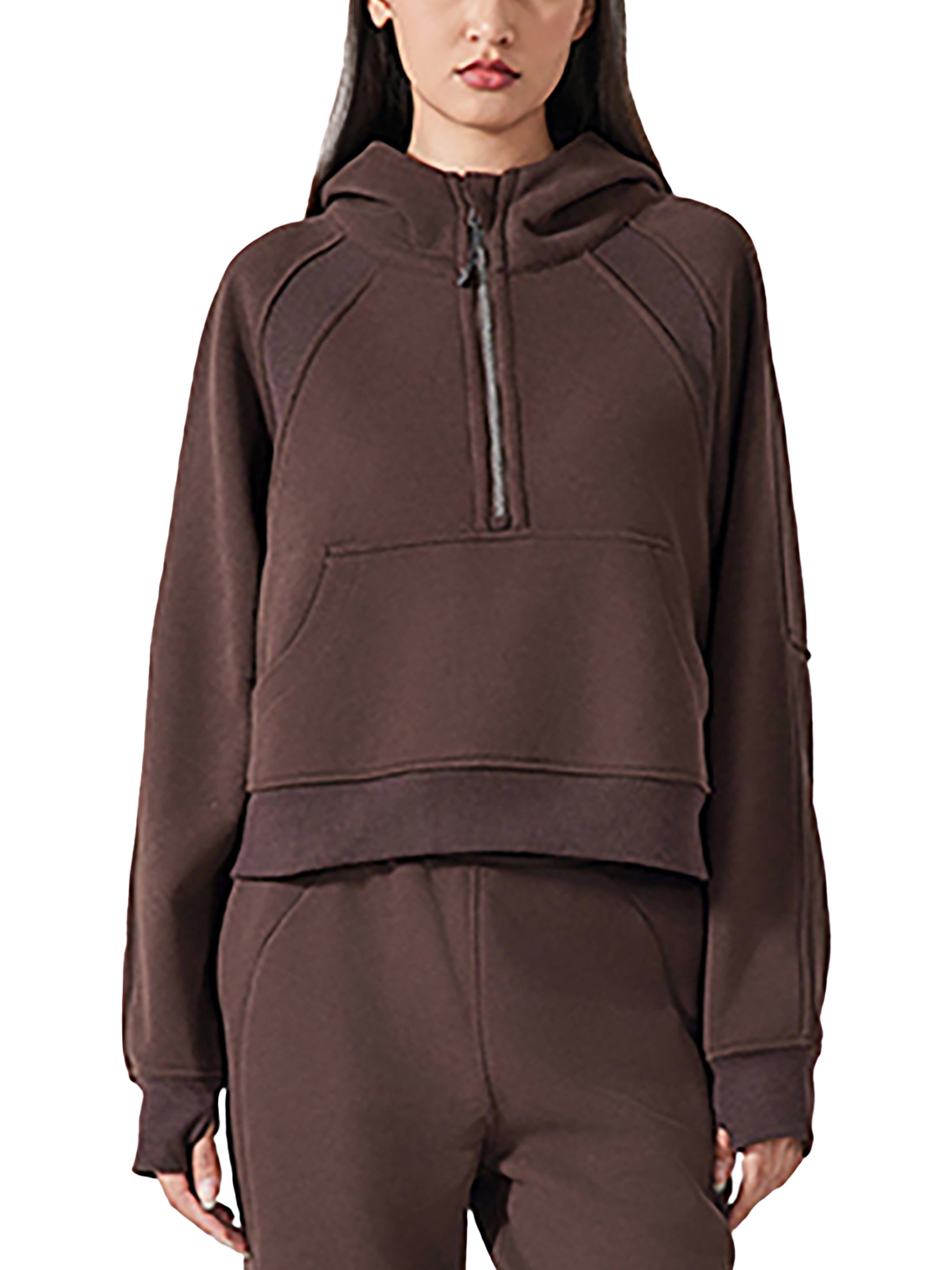 Biba Krown Empire Cropped Half-Zip Hoodie