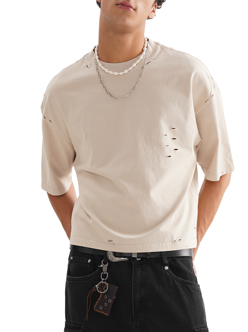 Biba Krown Empier Classic Frayed Boxy Tee