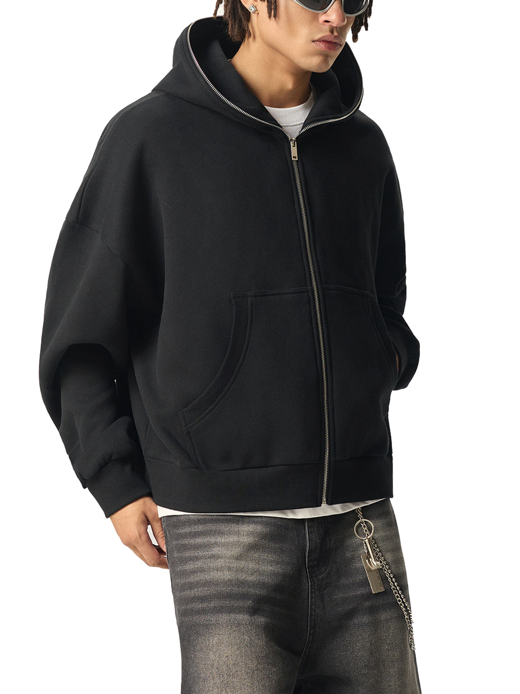 Biba Krown Empire Fleeced Full-Zip Boxy Hoodie