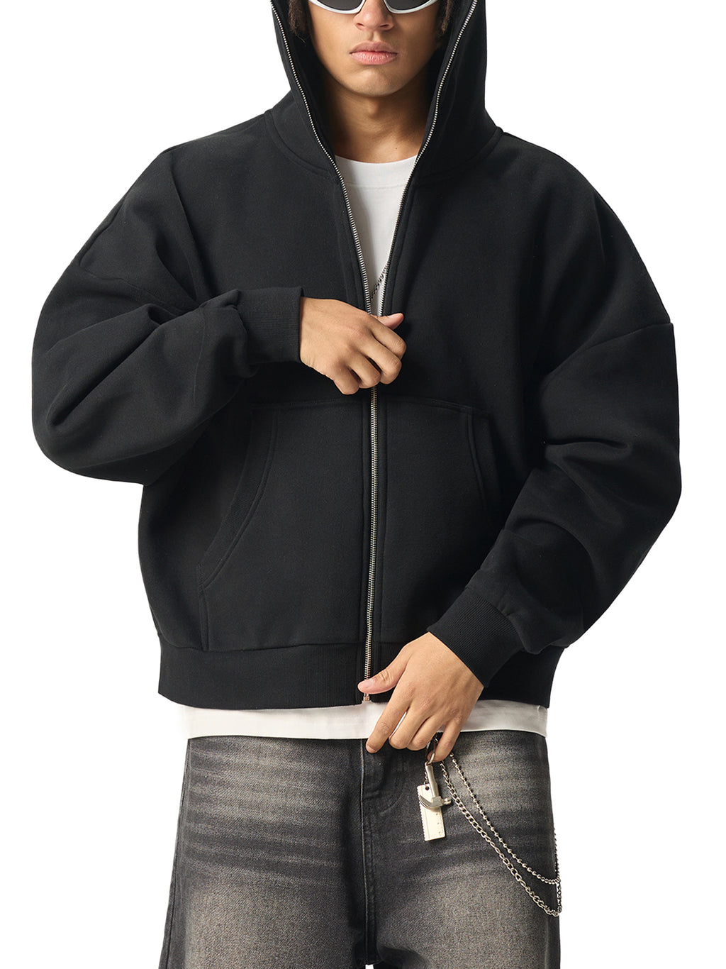 Biba Krown Empire Fleeced Full-Zip Boxy Hoodie