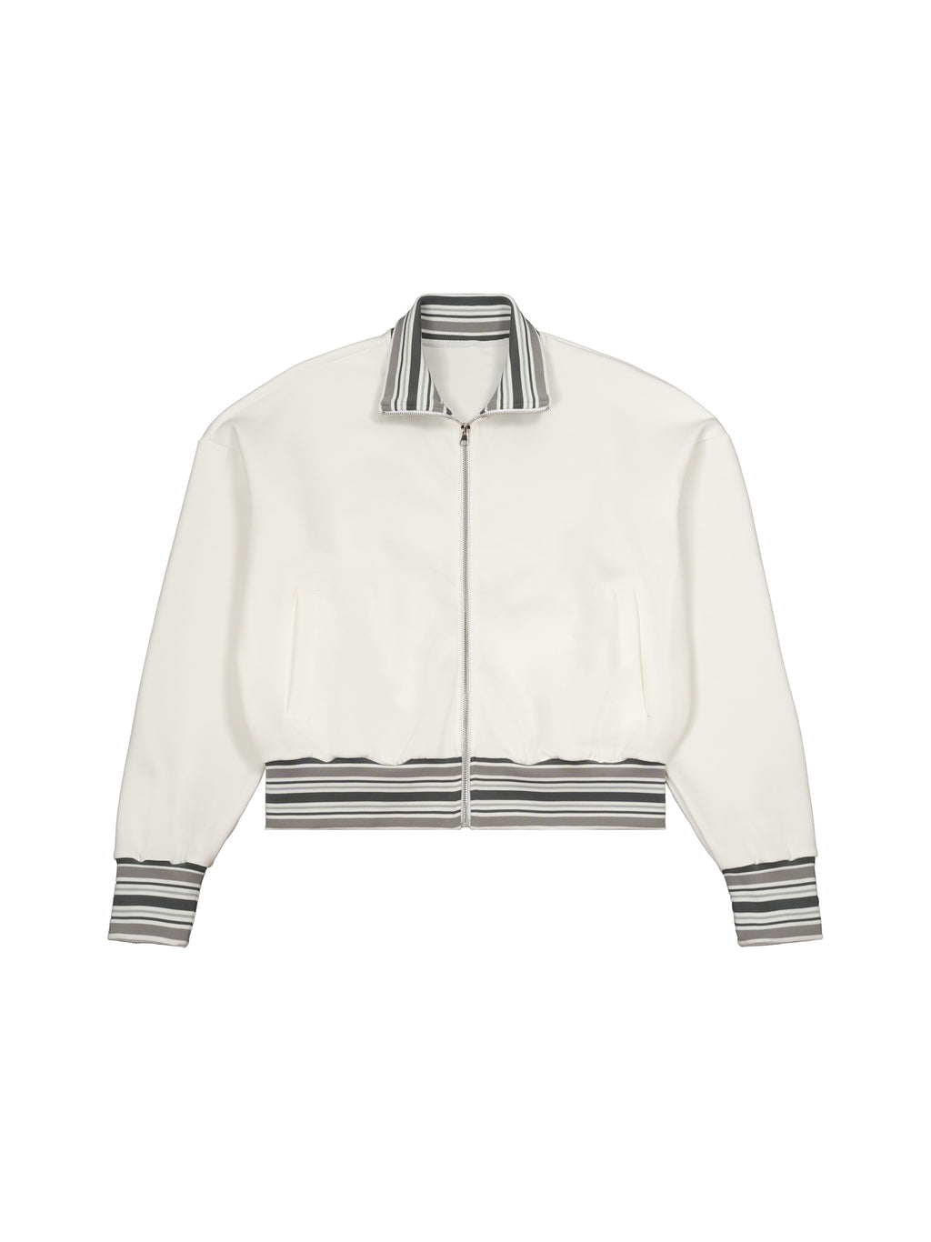 Biba Krown Empire Striped Rib Collar Zip Jacket