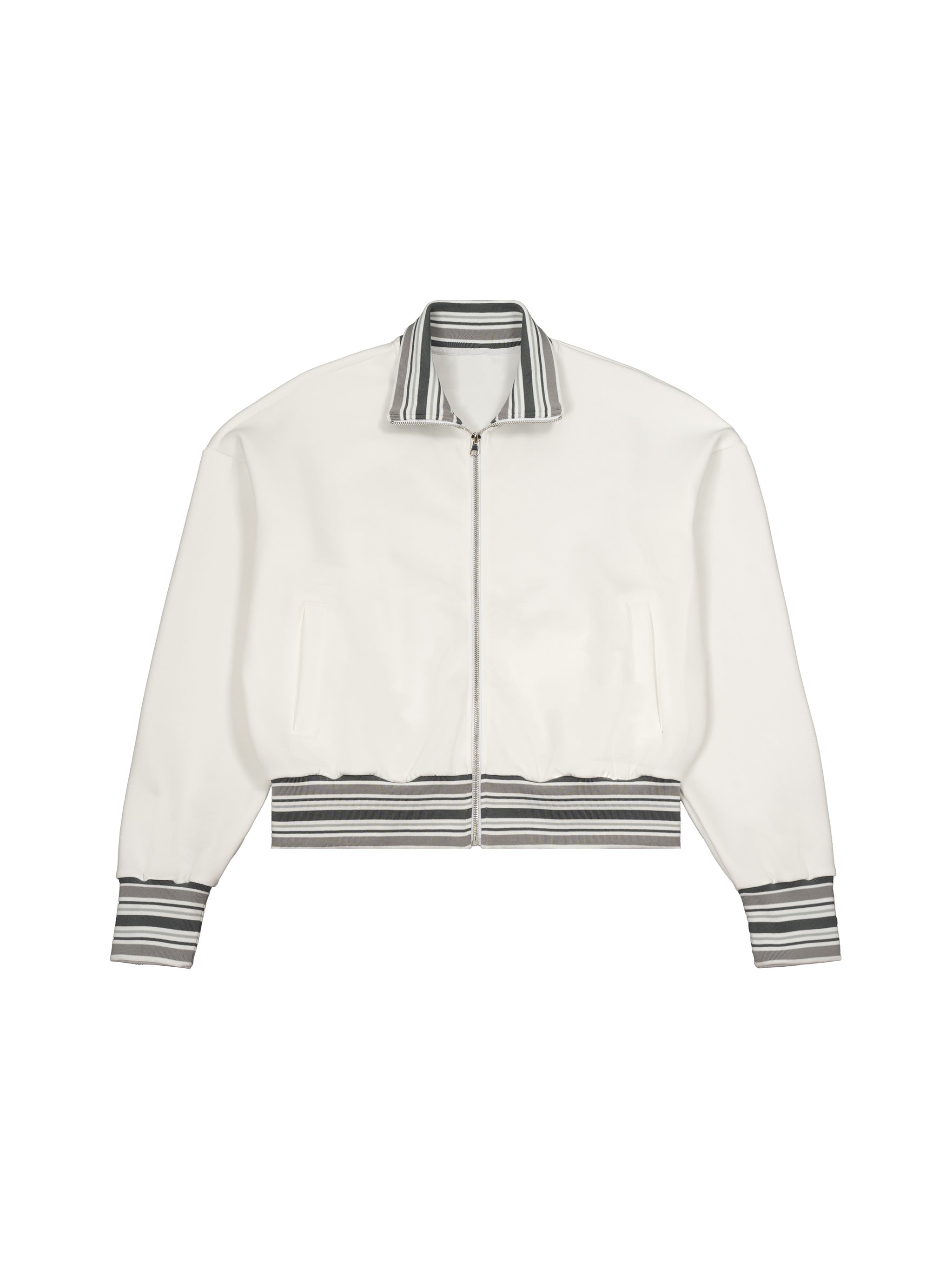 Biba Krown Empire Striped Rib Collar Zip Jacket