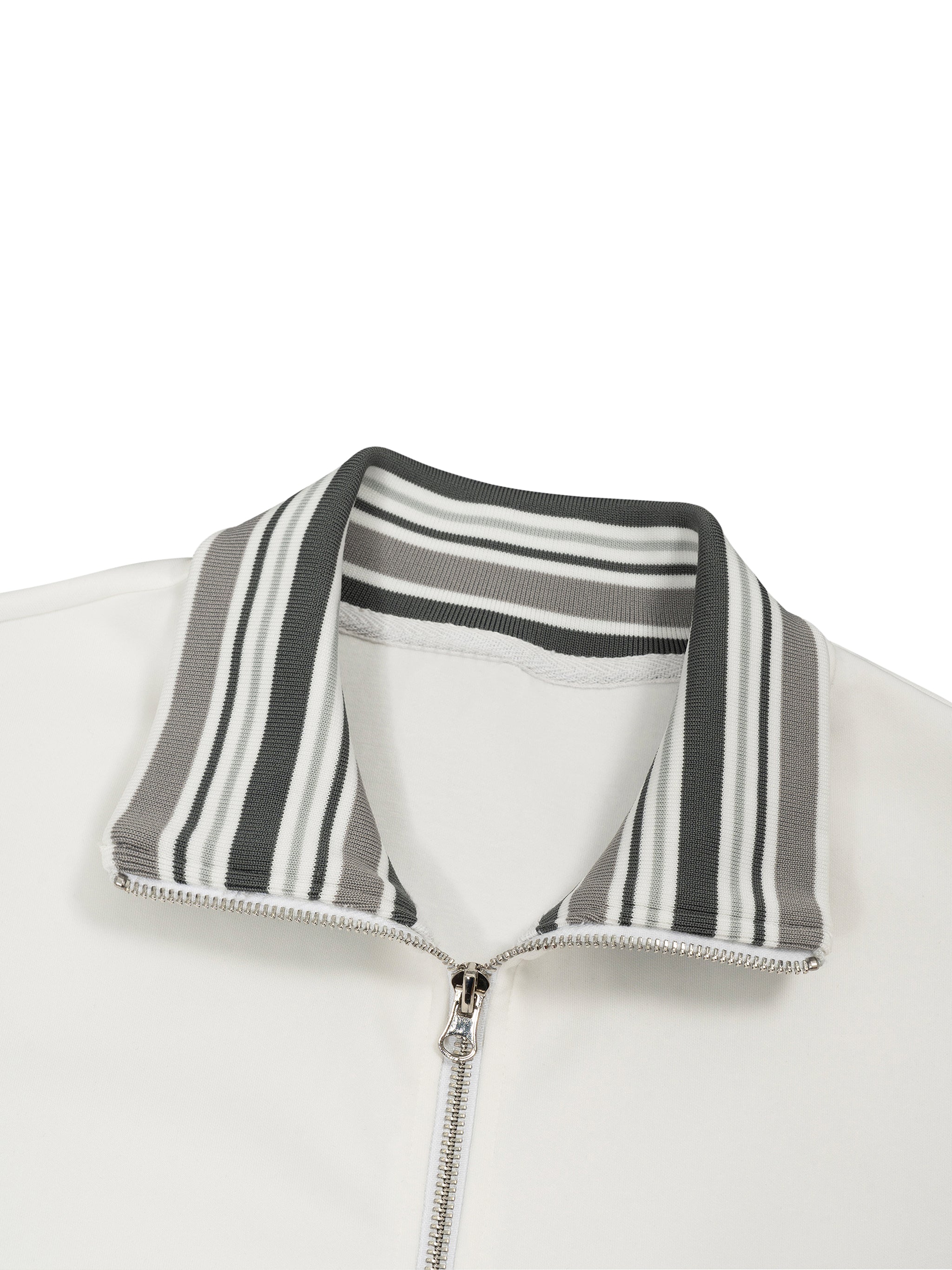 Biba Krown Empire Striped Rib Collar Zip Jacket
