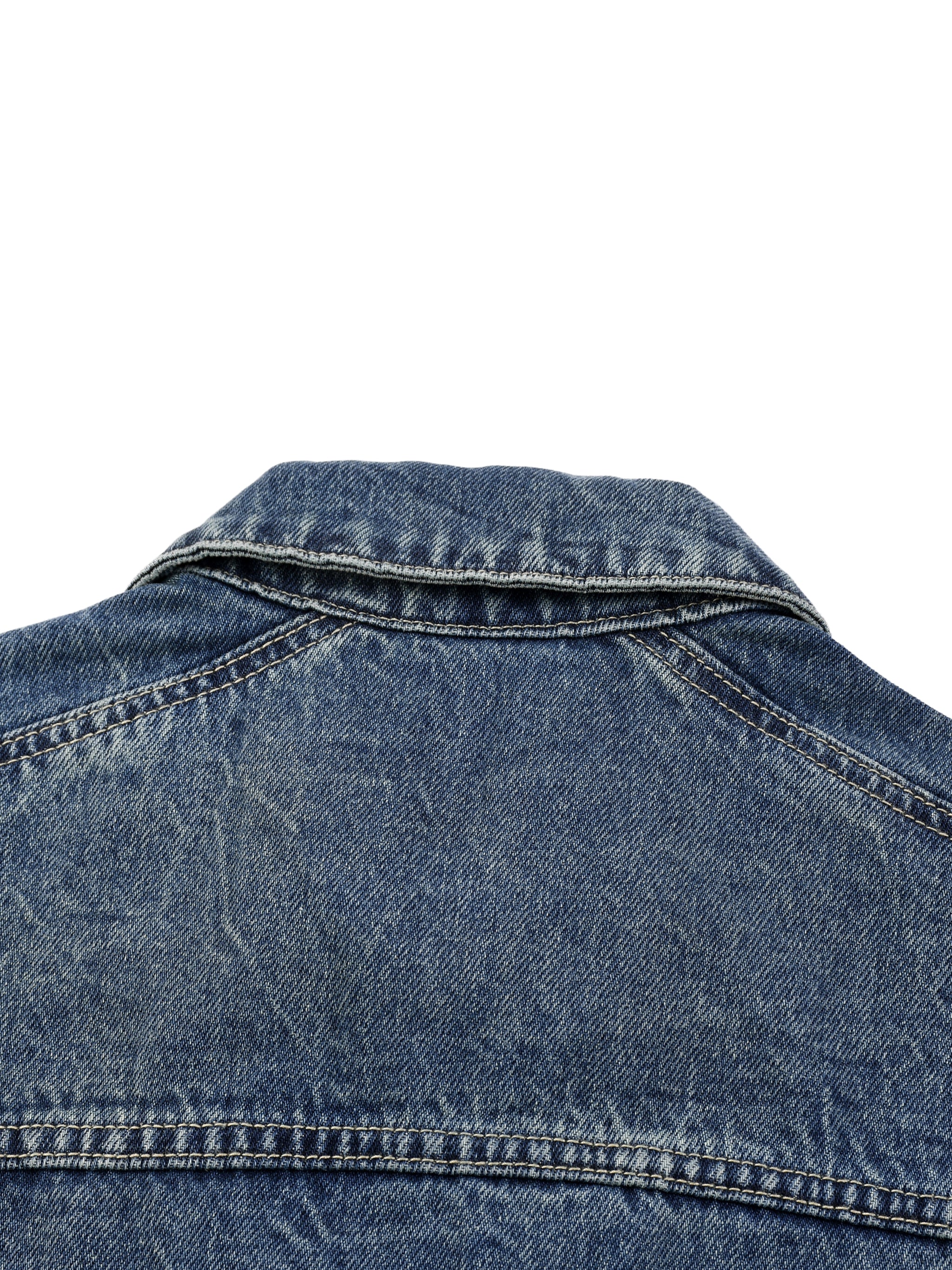Vintage Wash Zip Up Denim Jacket