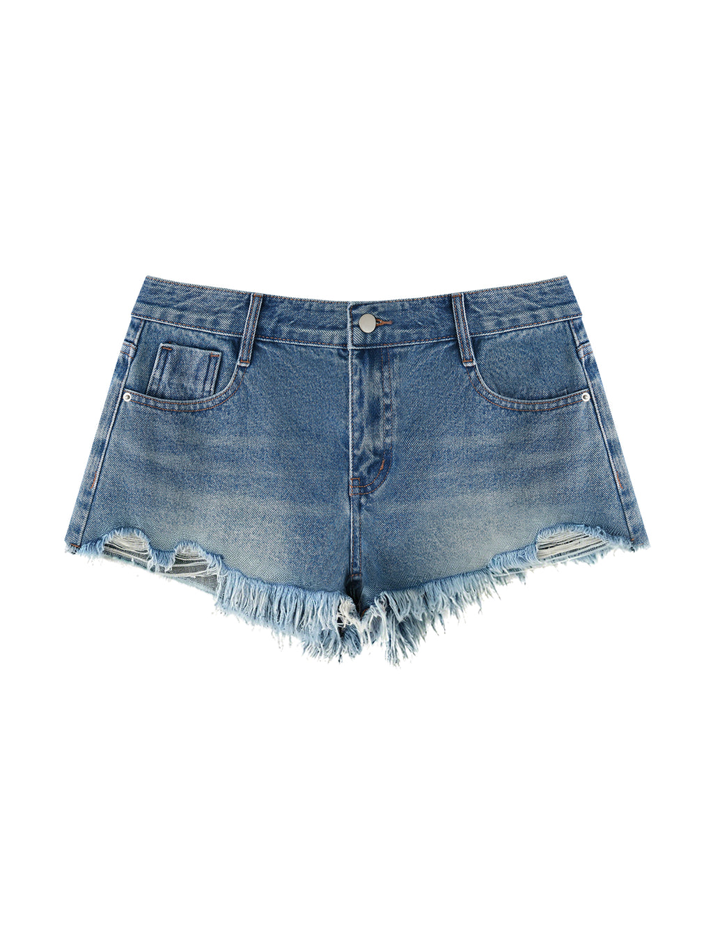 Biba Krown Empire Women's Vintage Wash Raw Hem Denim Shorts