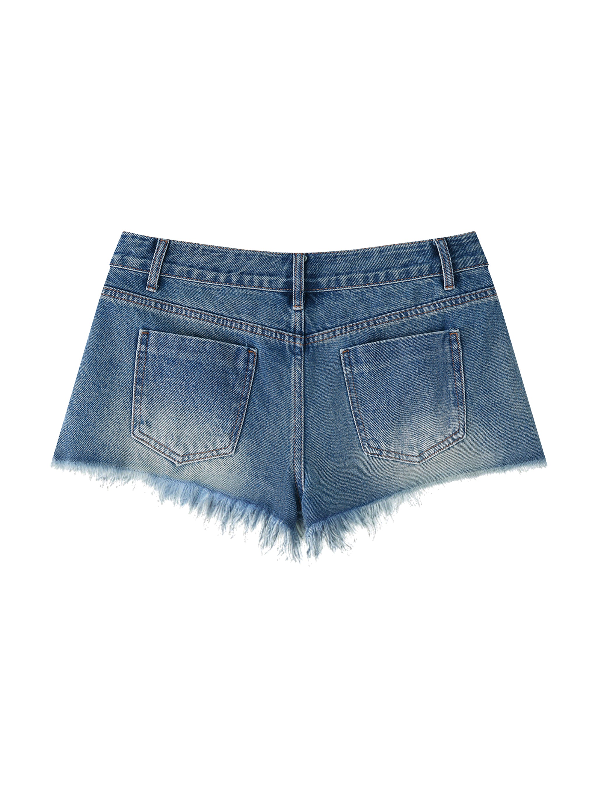 Biba Krown Empire Women's Vintage Wash Raw Hem Denim Shorts