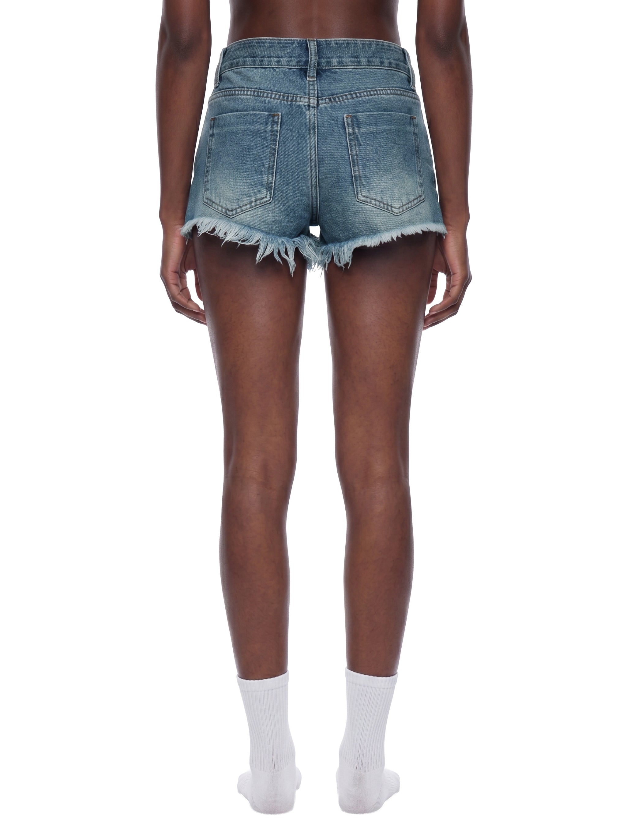 Biba Krown Empire Women's Vintage Wash Raw Hem Denim Shorts