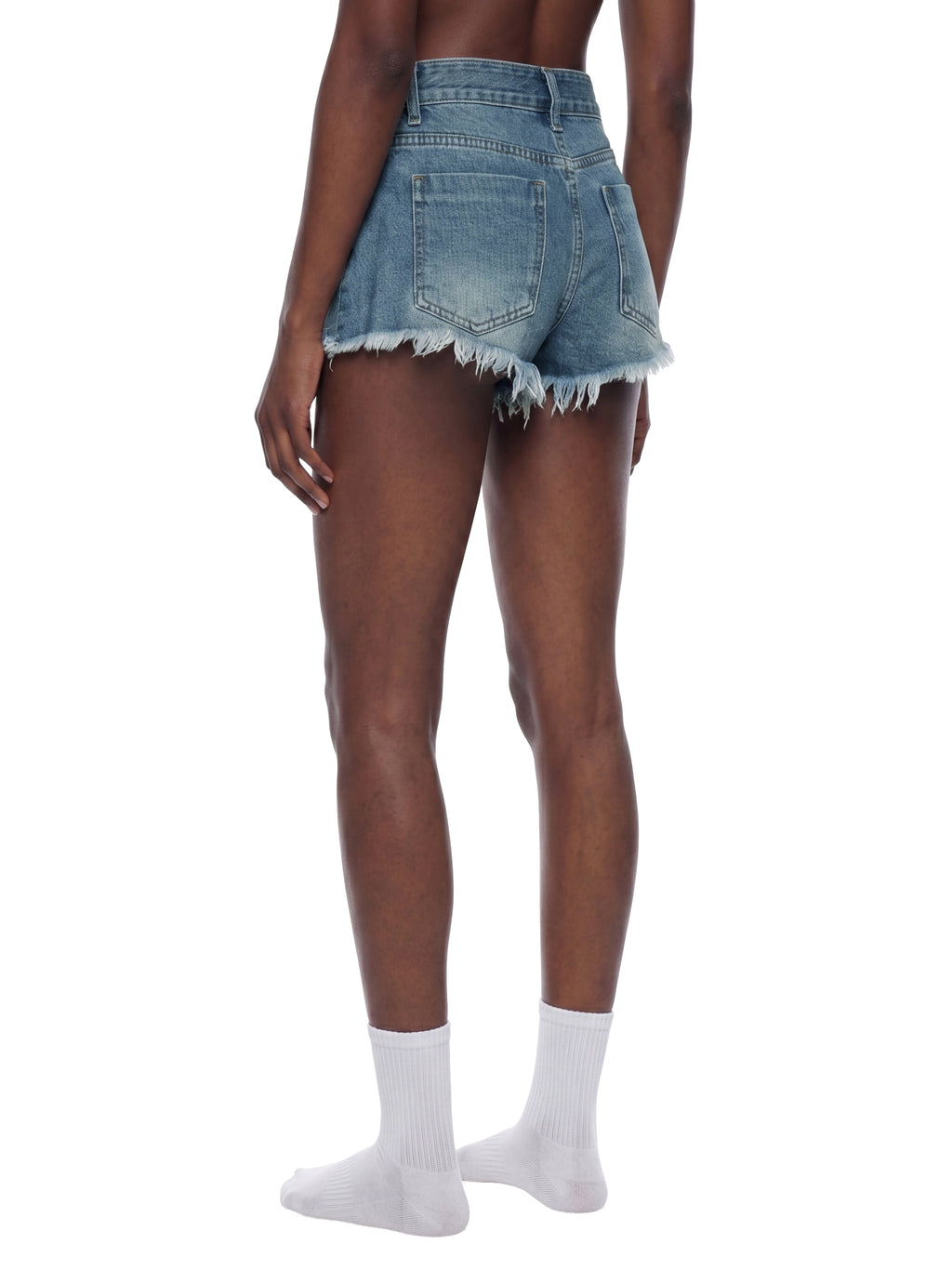 Biba Krown Empire Women's Vintage Wash Raw Hem Denim Shorts