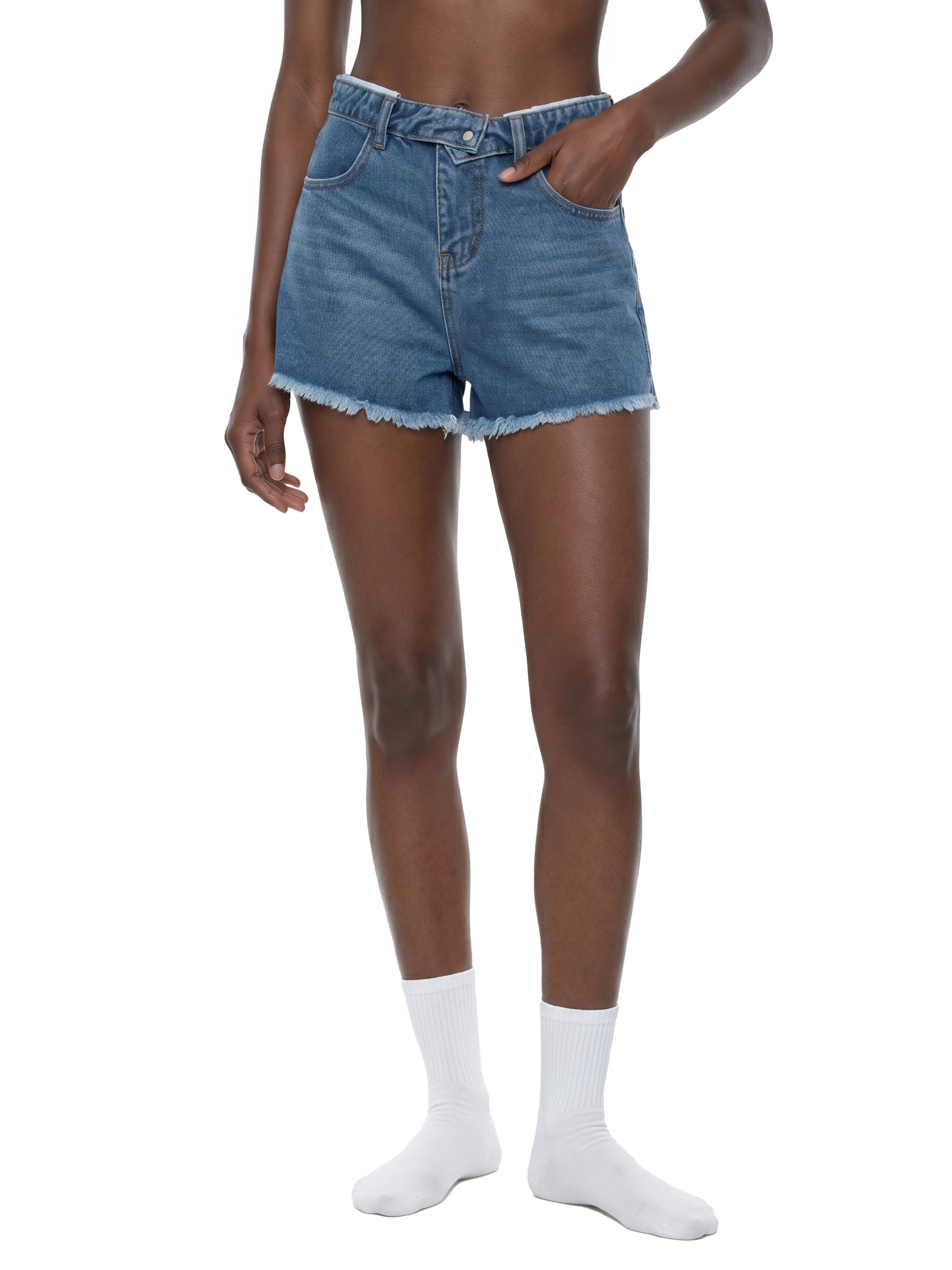 Biba Krown Empire Women’s Vintage Wash High Rise Denim Shorts