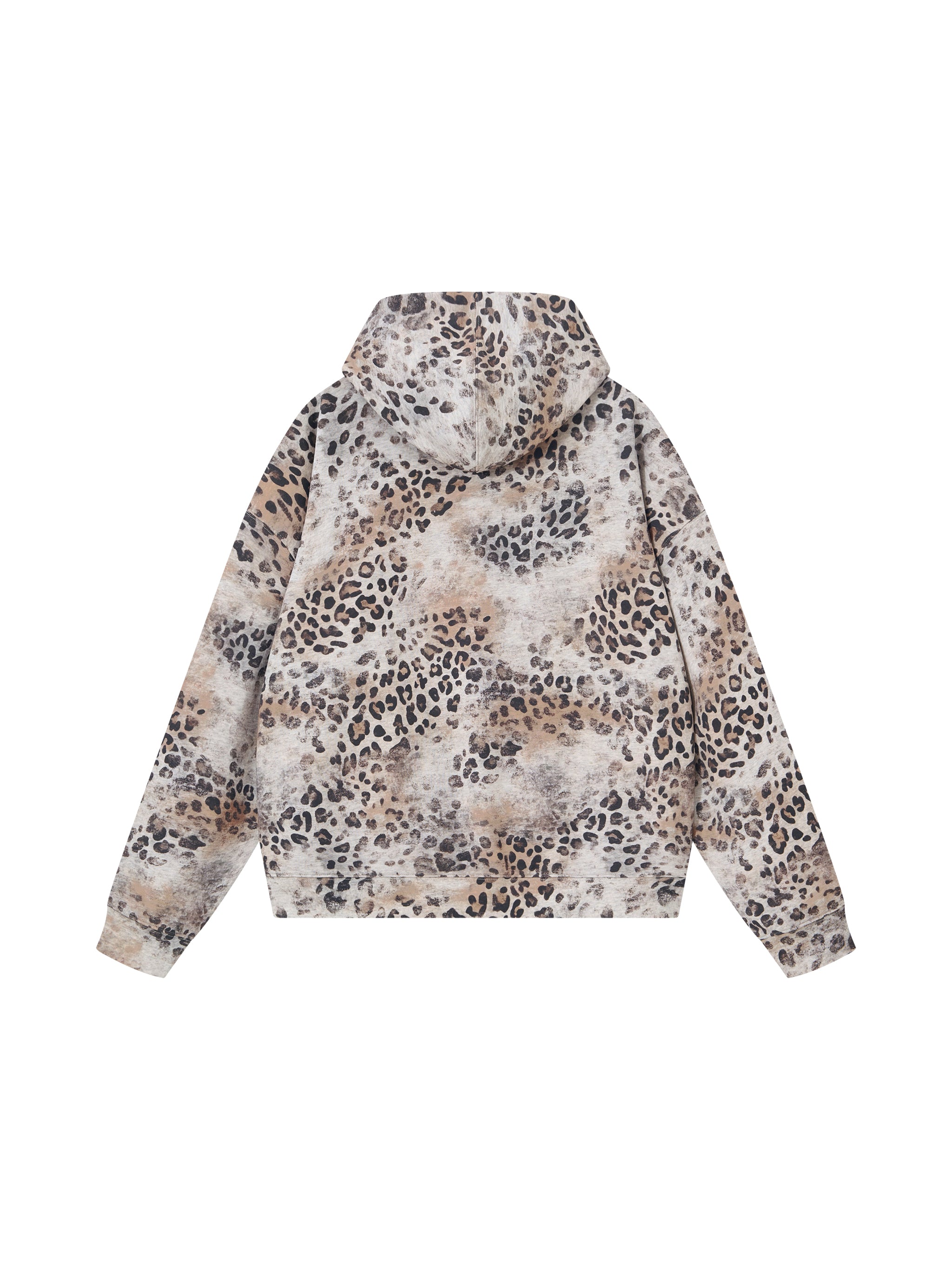Biba Krown Empire Unisex Vintage Wash Leopard Full Zip Hoodie