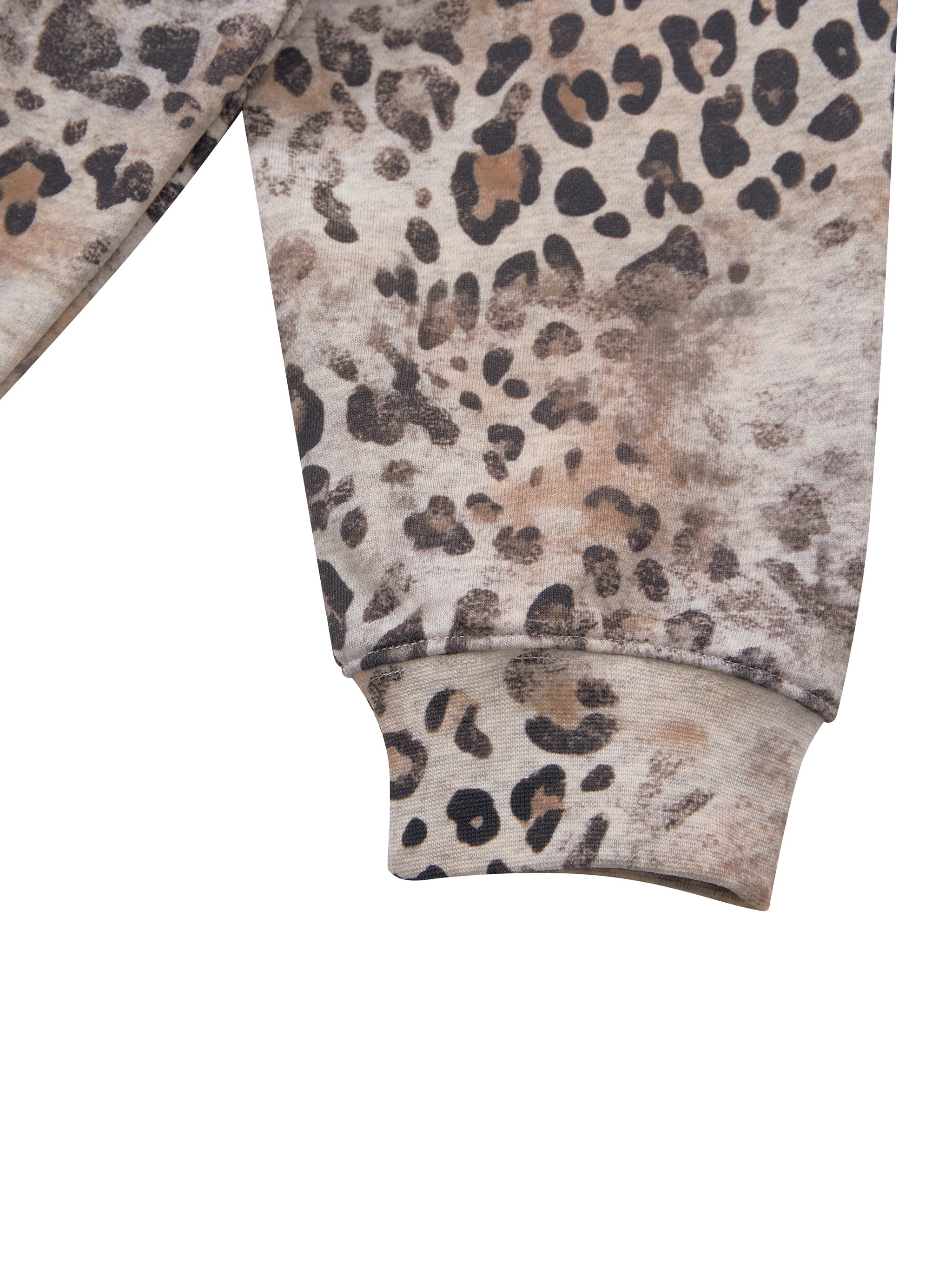 Biba Krown Empire Unisex Vintage Wash Leopard Full Zip Hoodie