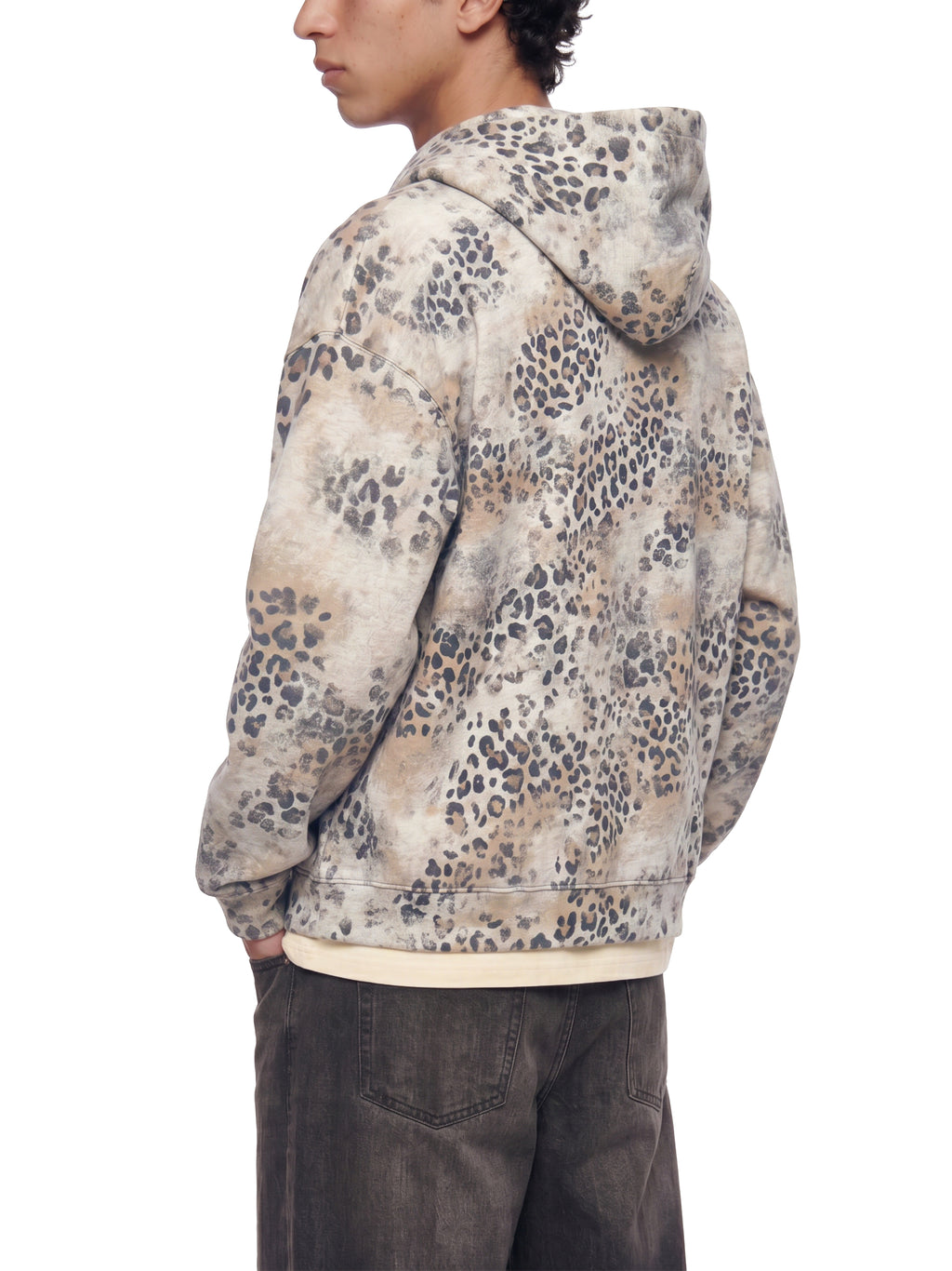 Biba Krown Empire Unisex Vintage Wash Leopard Full Zip Hoodie