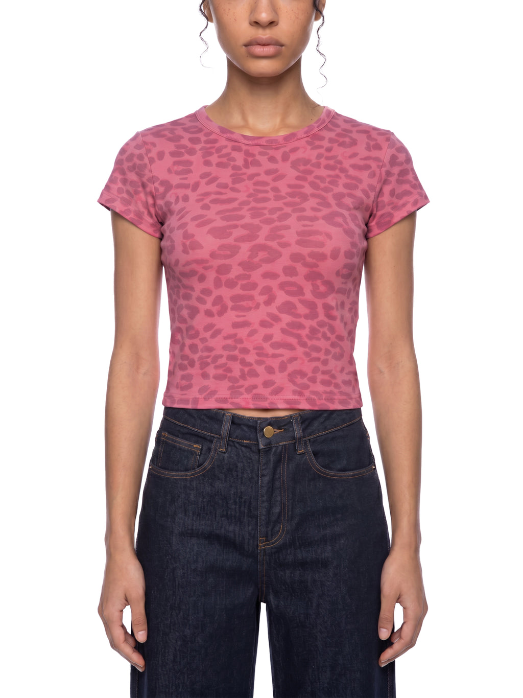 Krown Women’s Leopard Print Crop T-Shirt