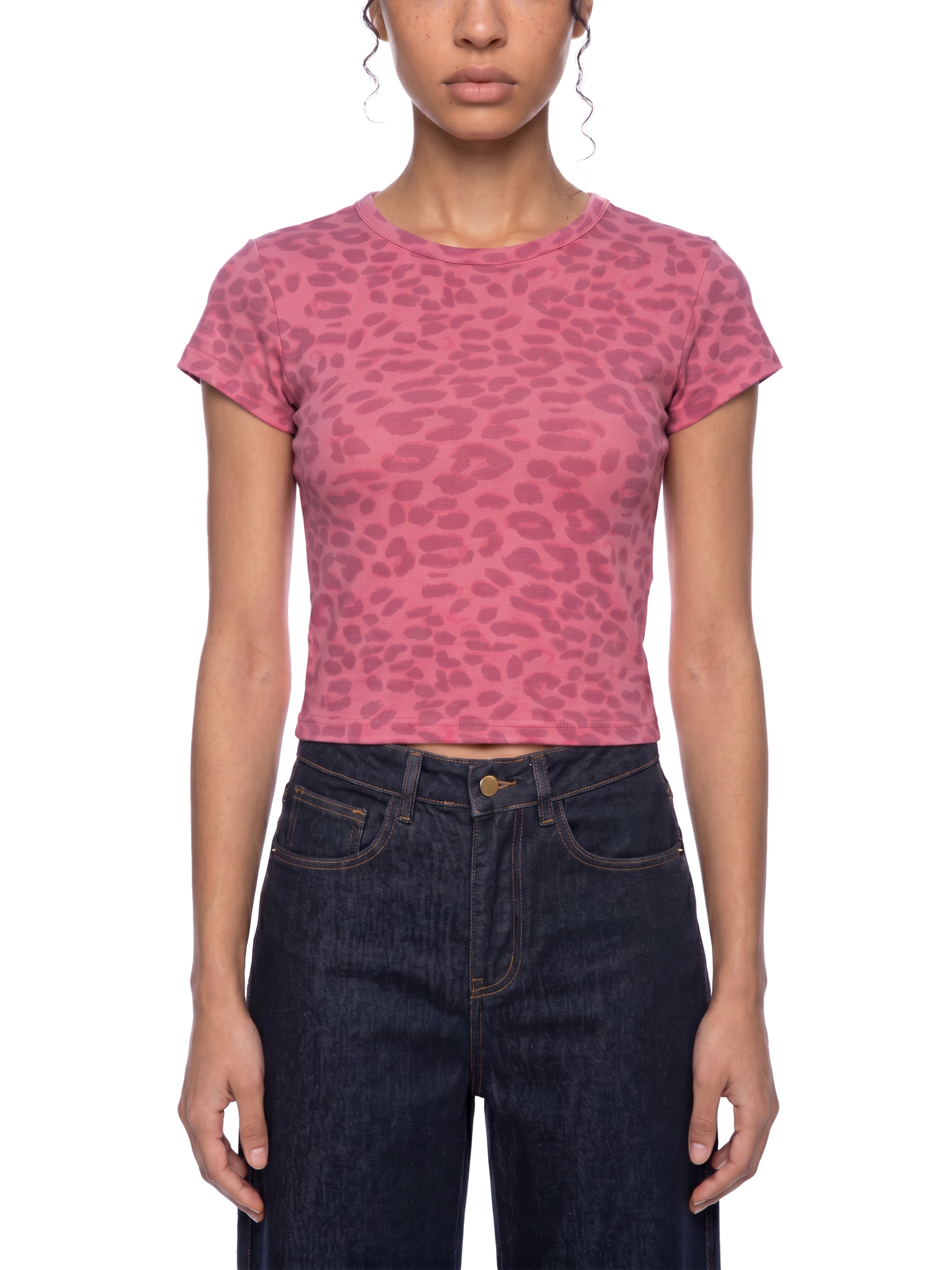 Krown Women’s Leopard Print Crop T-Shirt