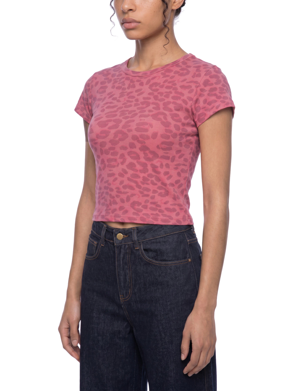 Krown Women’s Leopard Print Crop T-Shirt