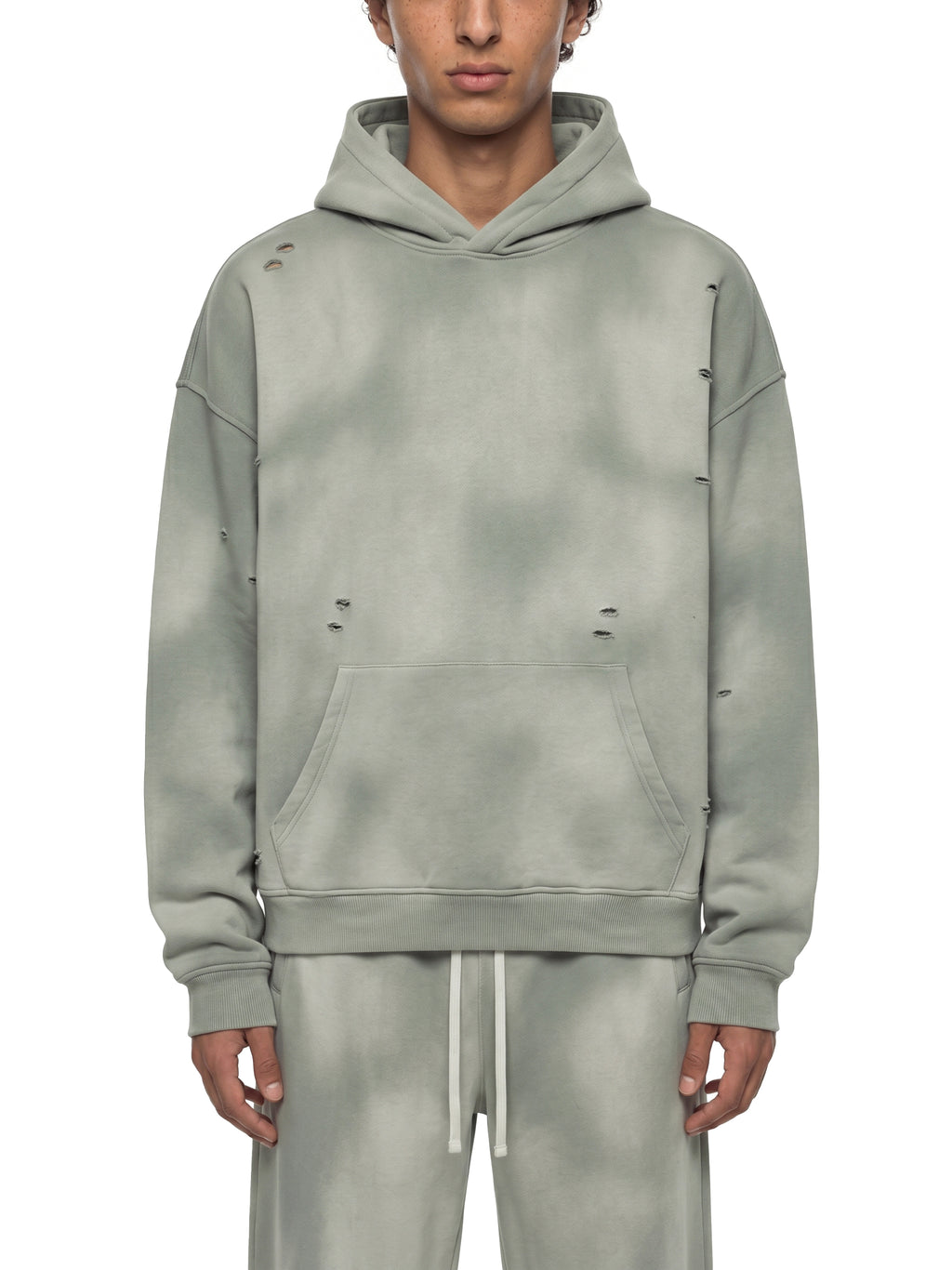 Biba Krown Empire Unisex Sunfade Frayed Fleece Hoodie