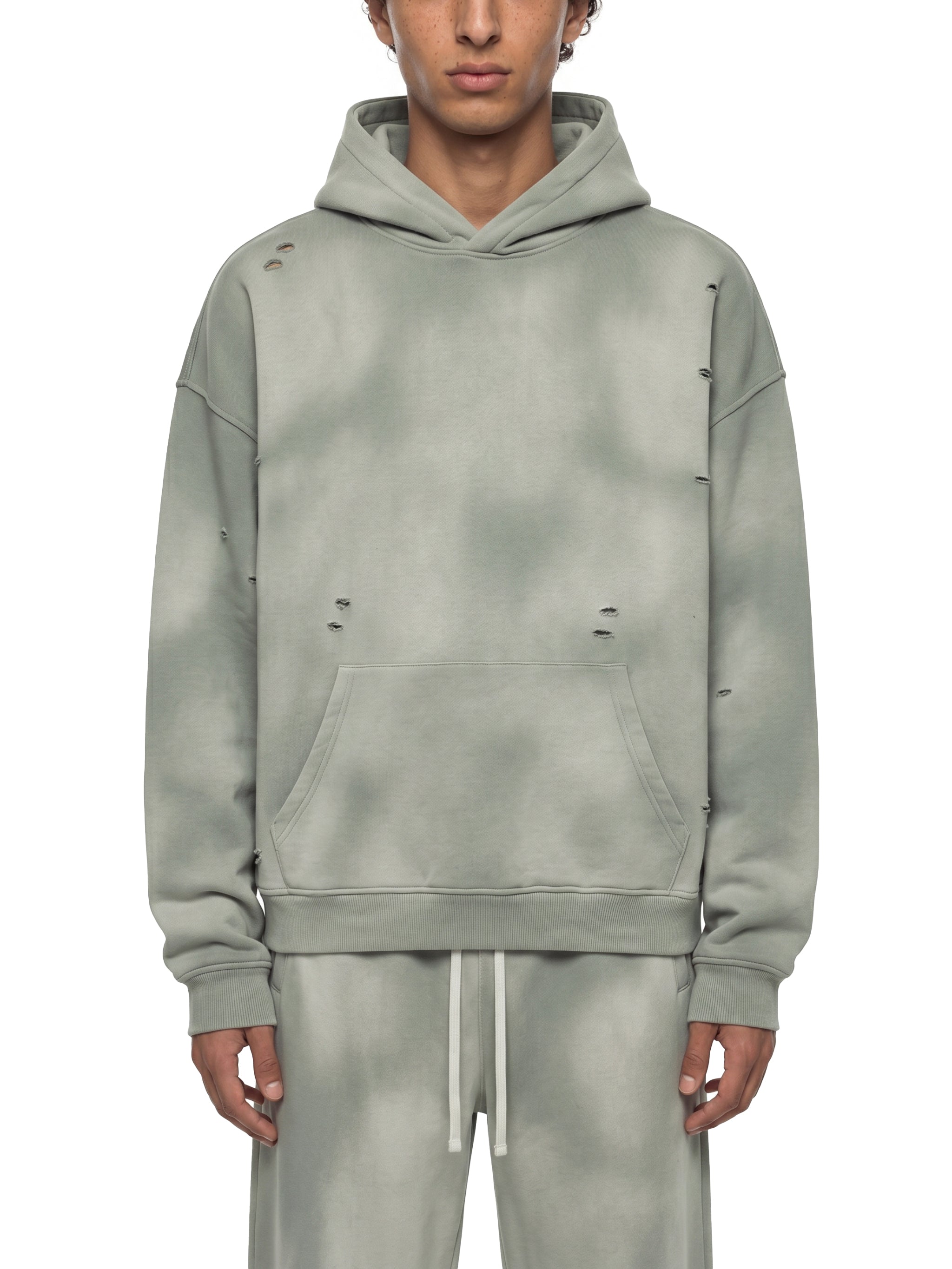 Biba Krown Empire Unisex Sunfade Frayed Fleece Hoodie