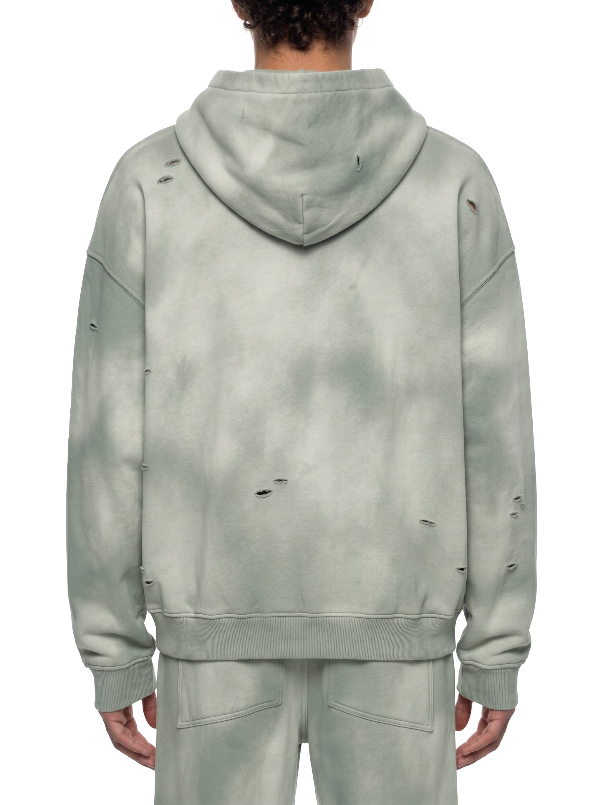 Unisex Sunfade Frayed Fleece Hoodie