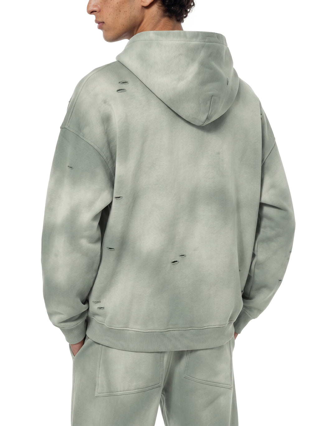 Biba Krown Empire Unisex Sunfade Frayed Fleece Hoodie