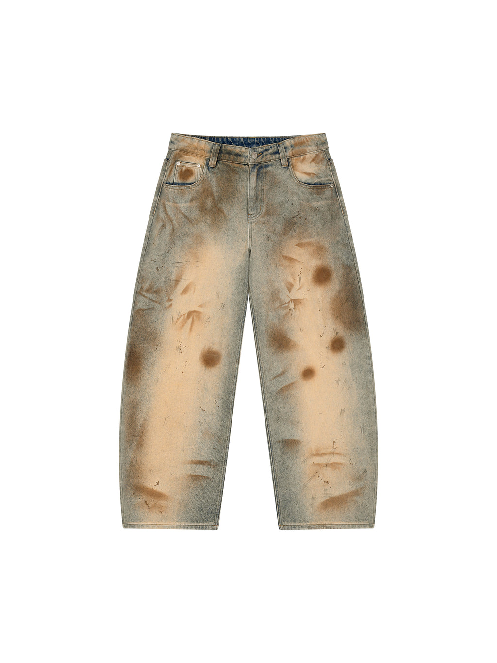 Men’s Vintage Wash Barrel Leg Jeans BIBE KROWN Empire Men's Vintage Wash Jeans