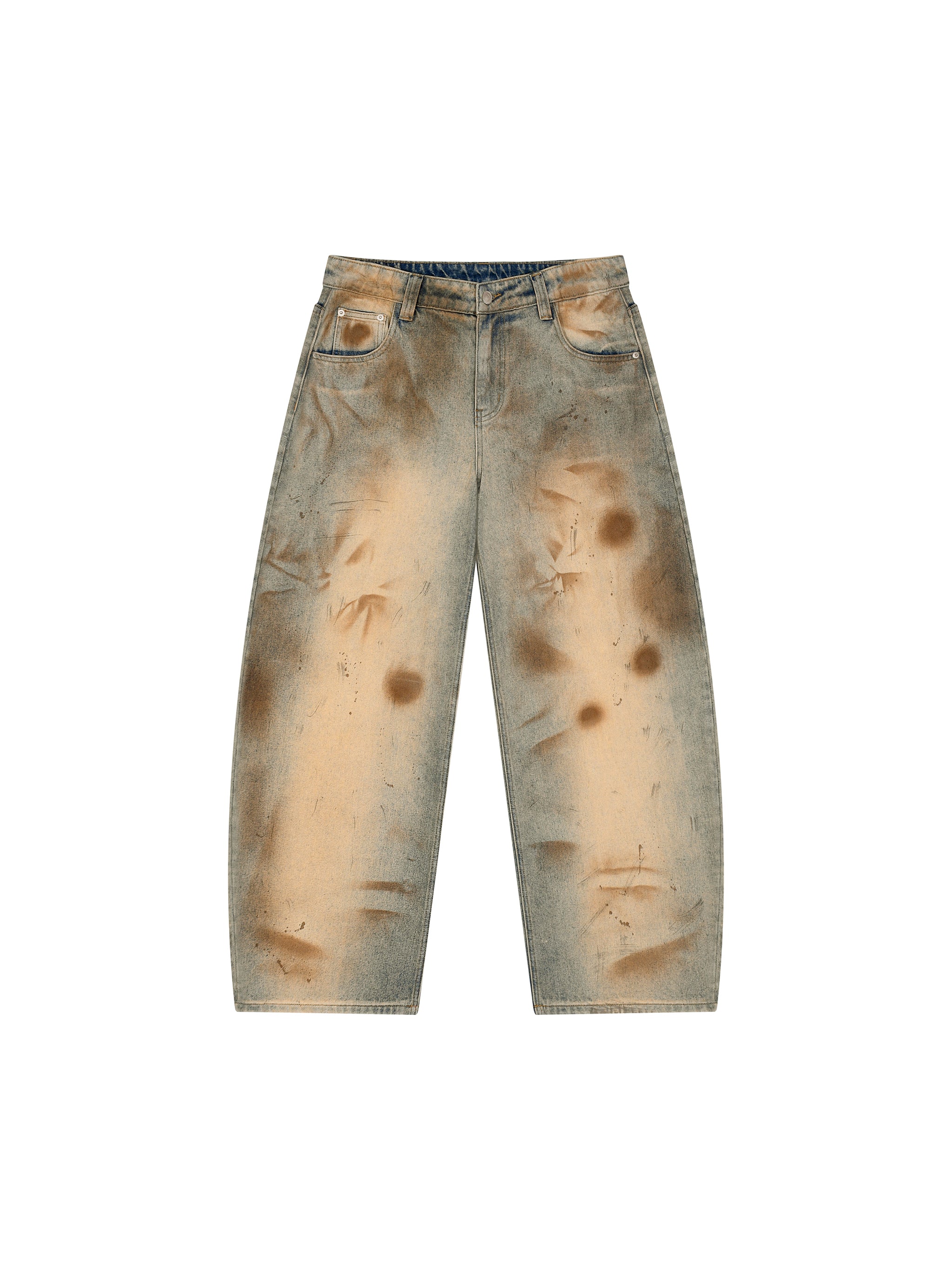 Men’s Vintage Wash Barrel Leg Jeans BIBE KROWN Empire Men's Vintage Wash Jeans